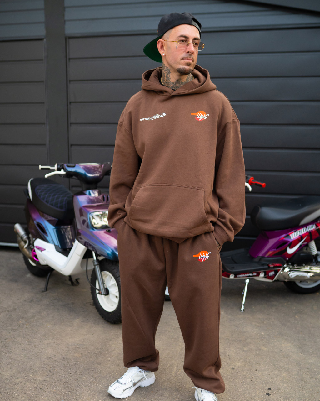 WY!D - Not for Everyone - Oversized Fluffy Hoodie [brown]